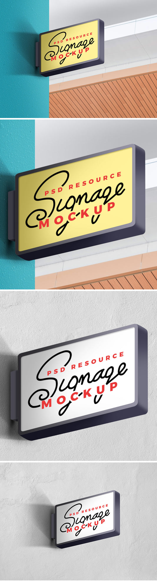 Free Store Wall Signage Mockup PSD