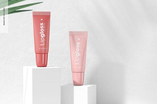 Free Lipgloss Tubes Mockup, Right View Psd