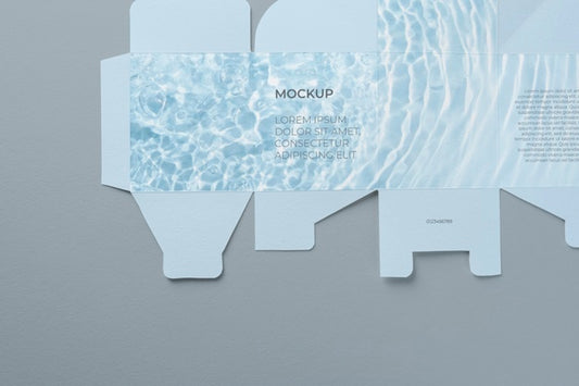 Free Unfolded Cosmetic Box Mockup Psd
